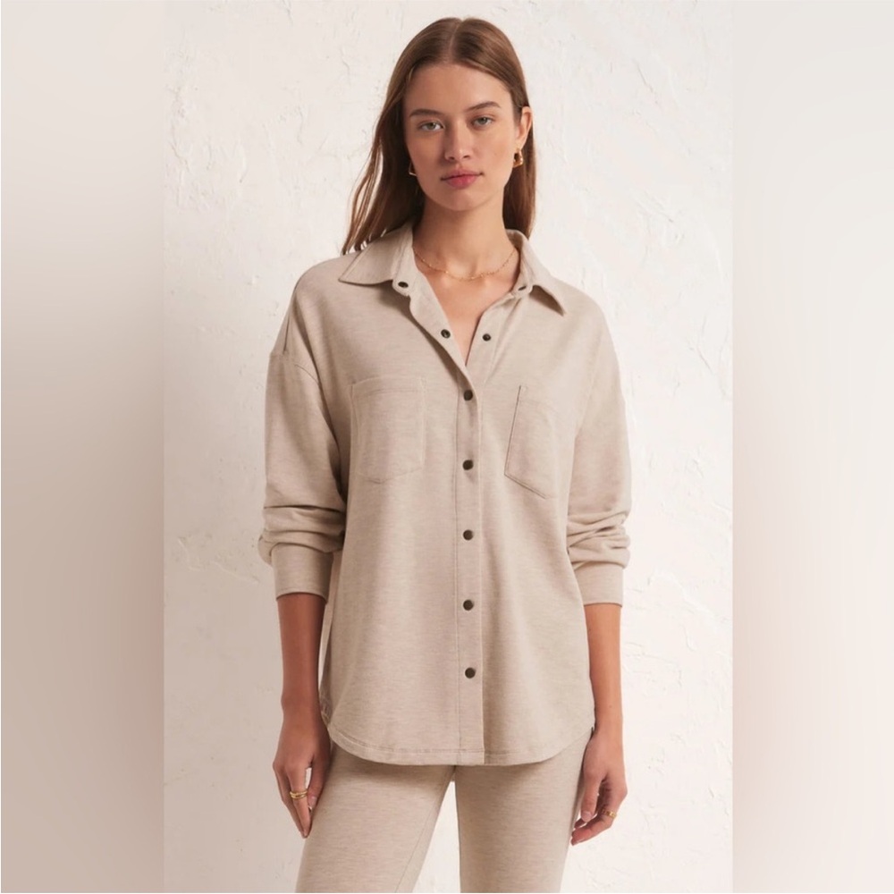 NWT! Z SUPPLY Women’s SMALL WFH Modal Fleece Lined Shirt Jacket Shacket